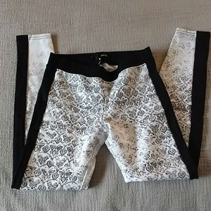 White and black leggings